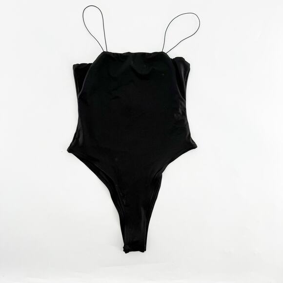 Mango‎ Pop Black Skinny Strap Bodysuit - Picture 2 of 3